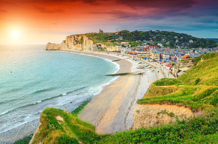 Amazing sunset and beach in France, a Nature Photo by Alpine Dreams