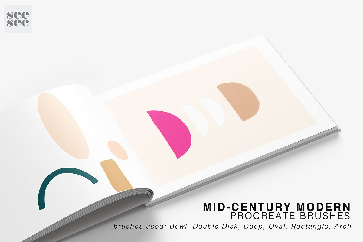 Procreate Mid Century Modern Brushes, a Brush Add-On by CC CREATIVE CO (Photo 16 of 17)