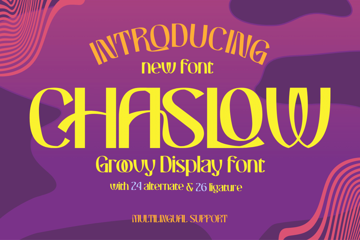CHASLOW | Groovy Retro Font, a Font by twinstd (Photo 1 of 12)
