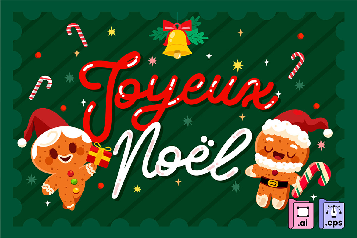 Joyeux Noël Gingerbread, a Seasonal Illustration by MISS CHATZ (Photo 2 of 3)