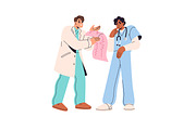 Doctors and nurses, health set, a Person Illustration by PaperTrident (Thumbnail 5 of 5)