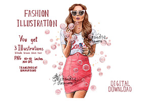 Fashion Girl Pink Bubble