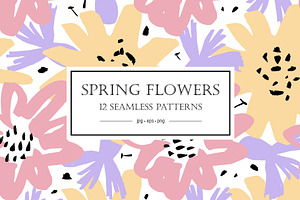 Spring flowers. Patterns collection