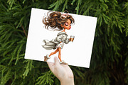 Whimsical Summer Coffee Girls Clipar, an Illustration by Libby Wishes (Thumbnail 5 of 7)