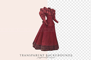 Vintage Dark Gothic Dresses Clipart