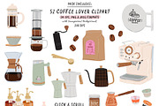 Coffee Lover & Coffeeshop Clipart, a Food Illustration by Ruslana Lubenets (Thumbnail 3 of 16)