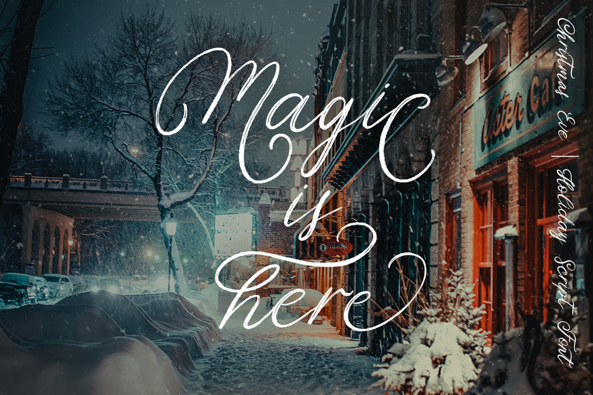 Christmas Eve. Holiday Script font., a Script Font by ClipArtRoom (Photo 9 of 10)