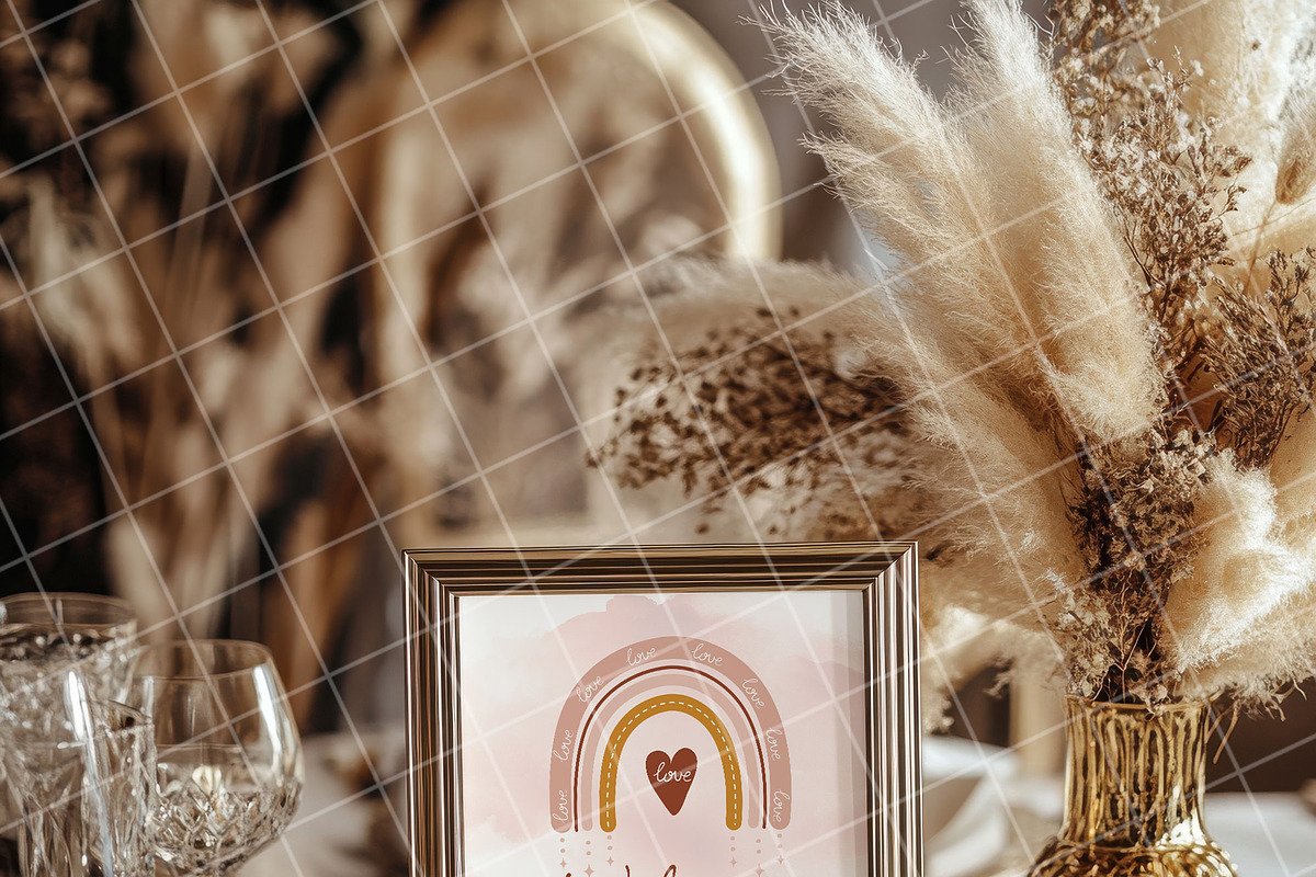 Boho 8x10 table sign number mockup, an Advertising Mockup by Blush Roses Print (Photo 5 of 9)