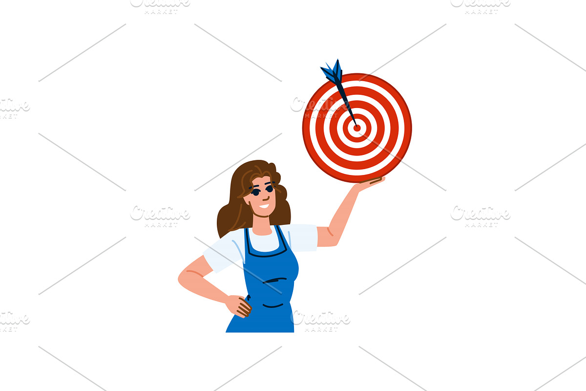 Successful businesswoman holding, a Finance Illustration by pikepicture