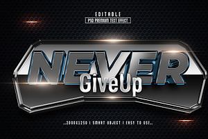 Never Giveup 3D Editable Text Effect