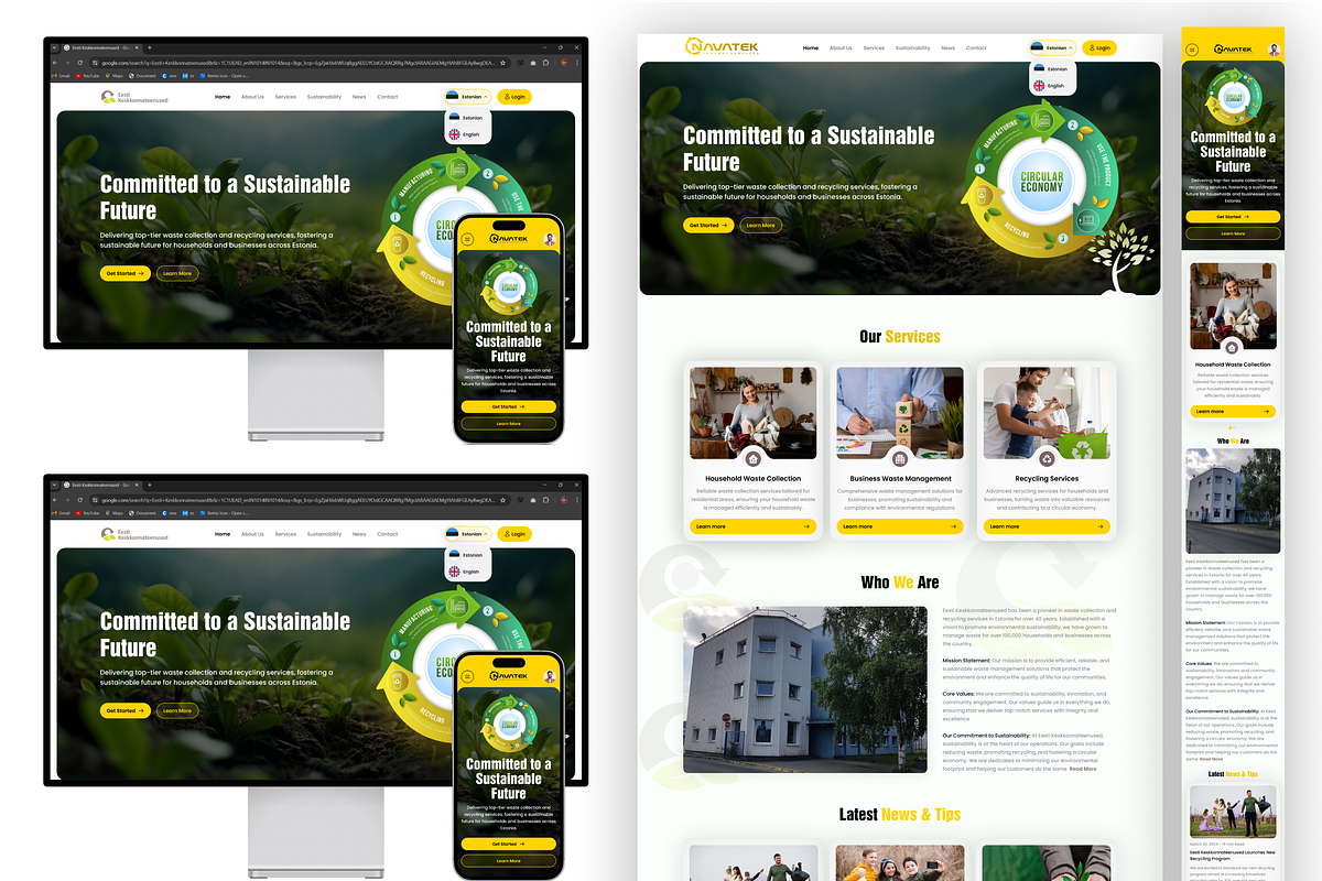 Waste Management & Recycling UI, a Landing Page Template by Trushit's Shop (Photo 3 of 3)