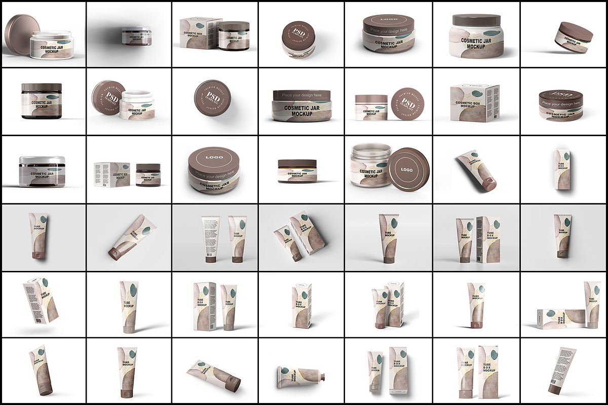 Cosmetic Tube & Jar Box Mockup, a Product Mockup by Mockupfit (Photo 2 of 44)