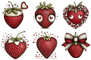 Valentine Strawberry Clipart, an Illustration by Craft Nest (Thumbnail 5 of 8)