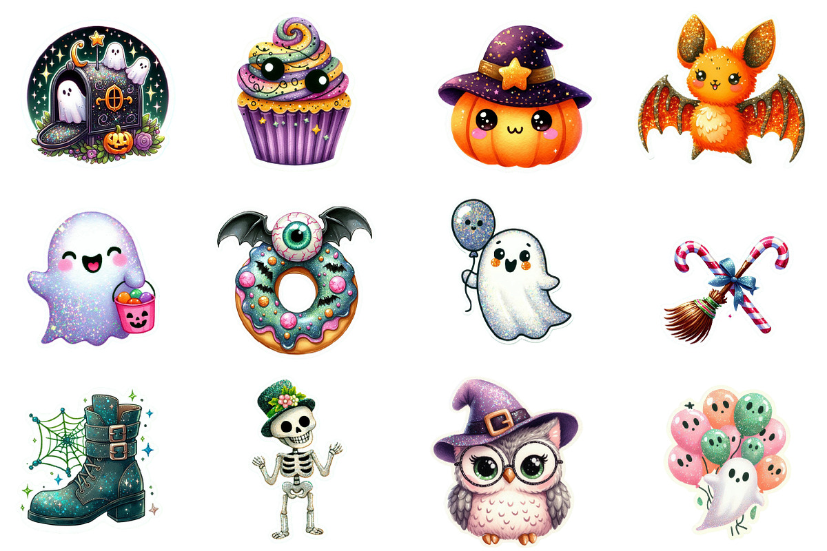 Halloween Sticker Png Bundle, an Illustration by Designworld (Photo 3 of 6)