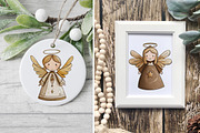 30 Whimsical Christmas Angel Clipart, a Seasonal Illustration by V Design Creator (Thumbnail 9 of 10)