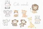 Watercolor Safari Clipart, an Illustration by Lolytop Studio (Thumbnail 3 of 8)