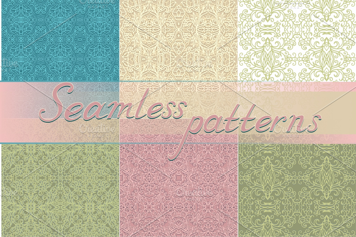 Set of 10 seamless laced backgrounds