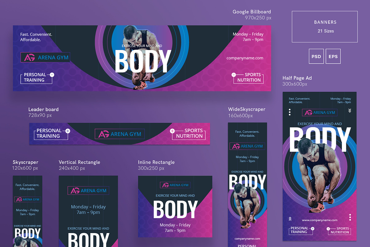 Promo Bundle | Gym Training, a Poster Template by Amber Graphics (Photo 14 of 17)