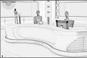 Virtual TV Studio News Set 1, an Architecture 3D Model by akerStudio (Thumbnail 35 of 57)