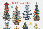 Christmas Magic Watercolor Clipart, a Seasonal Illustration by DiashaArt (Thumbnail 12 of 18)