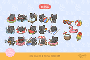 Pool Party Black Cat Clipart, an Animal Illustration by Blumensdiary (Thumbnail 2 of 6)