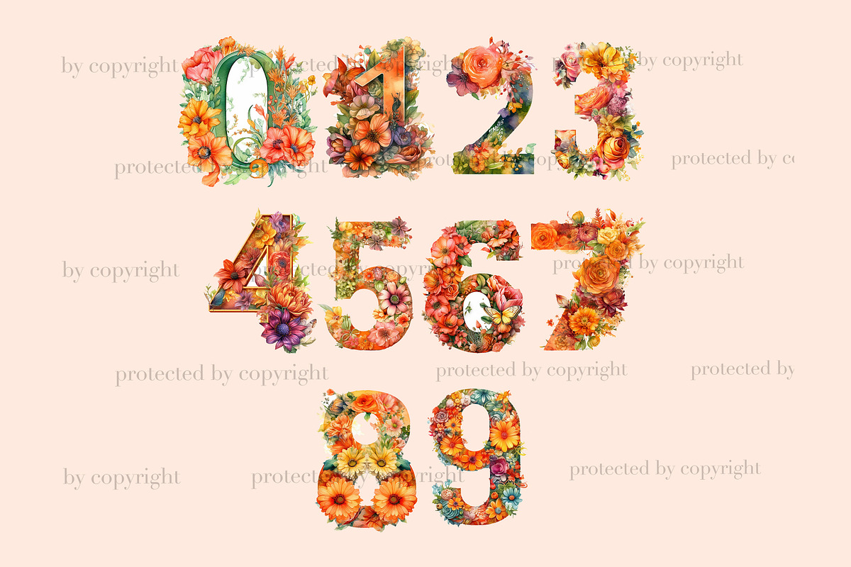 Alphabet Flowers Clipart, an Education Illustration by GlamArtZhanna (Photo 4 of 7)