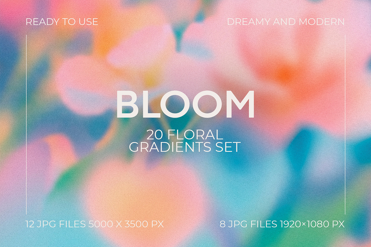 BLOOM - 20 Floral Gradients Set, a Texture Graphic by ghost friend's shop (Photo 1 of 5)