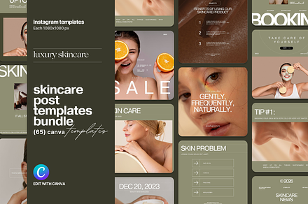 Skincare Social Media Post, a Social Media Template by Prapti Design