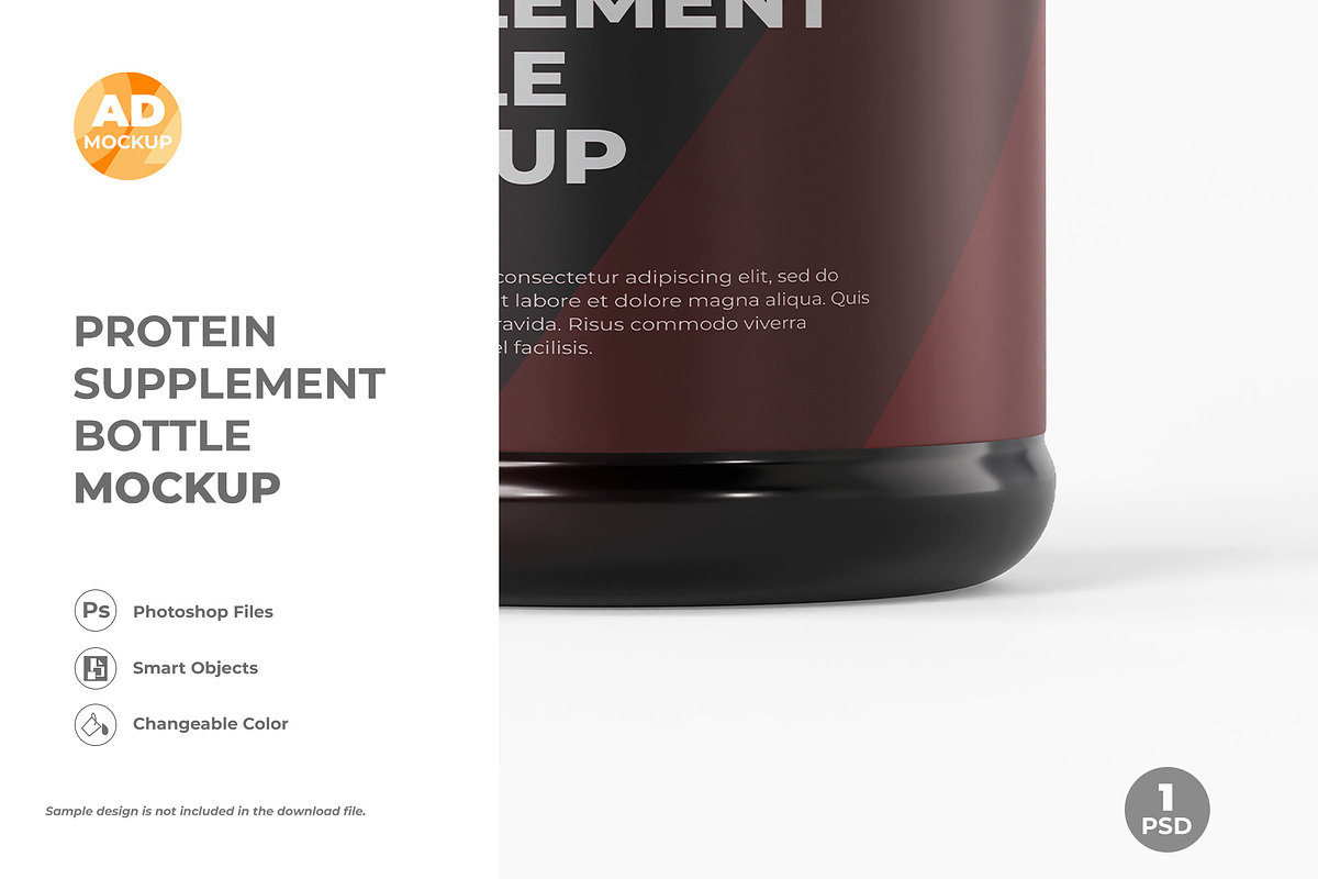 Protein Jar Bottle Mockup (1PSD), a Packaging Mockup by Adstart (Photo 5 of 5)