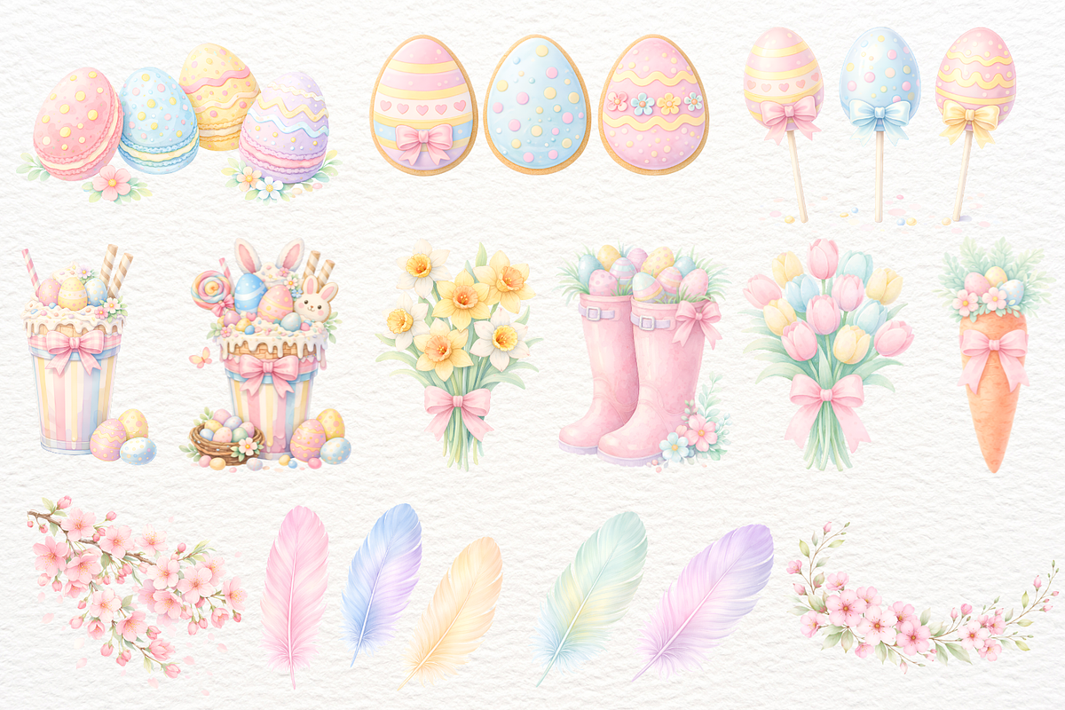 Pastel Easter Animals PNG Clipart, a Seasonal Illustration by SugarCloudStudioArt (Photo 4 of 8)