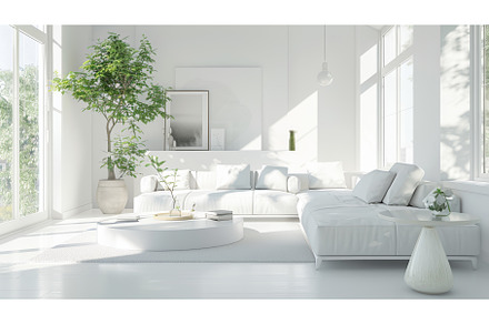 White living room with furniture on, an Architecture Photo by ZinetroN