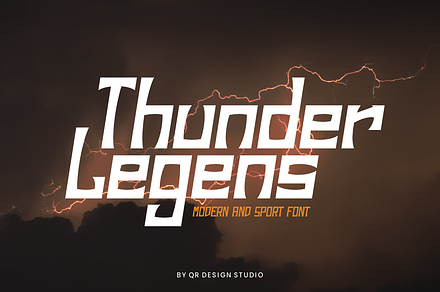 Thunder Legens - Sport Font, a Sans Serif Font by QR Design Studio