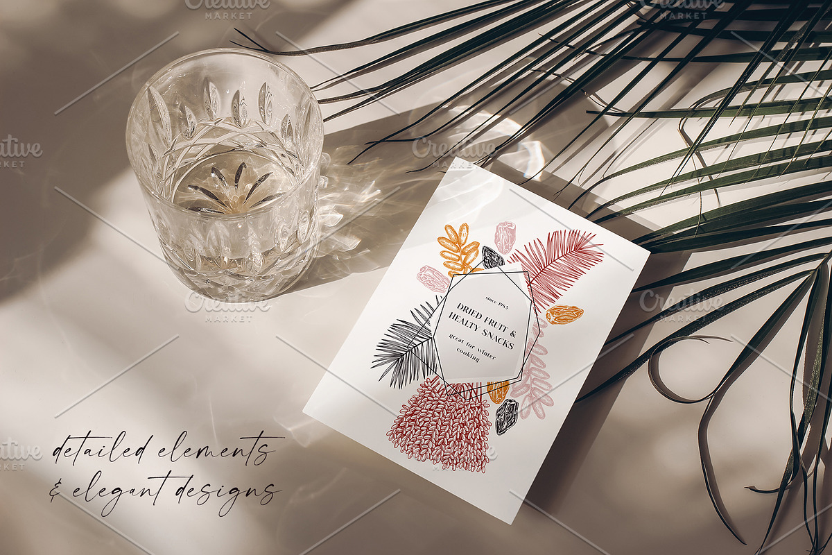 Dried Fruit set. Vector healthy food, a Food Illustration by Yevheniia (Photo 2 of 8)