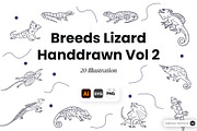 Breeds Lizard Hand-Drawn Vol. 2, an Animal Illustration by SLAB! Design (Thumbnail 1 of 3)