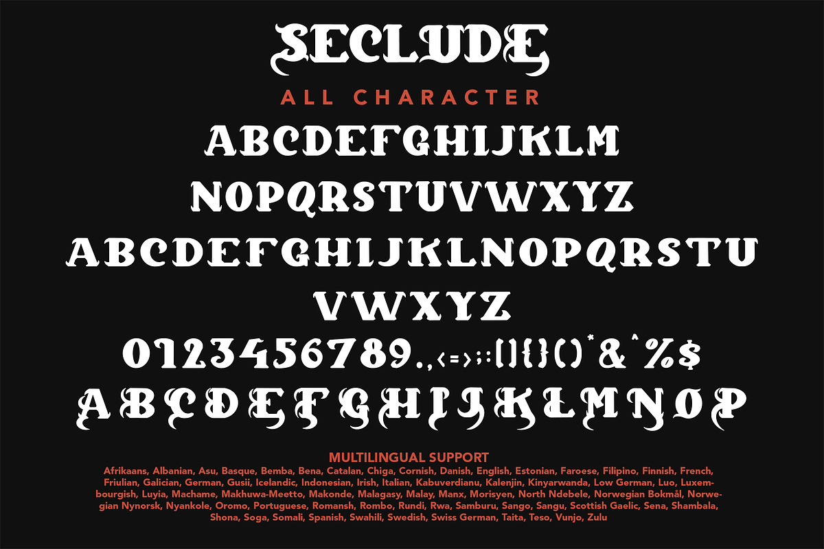 Seclude - Blackletter Font, a Handwritten Font by Arendxstudio (Photo 8 of 9)