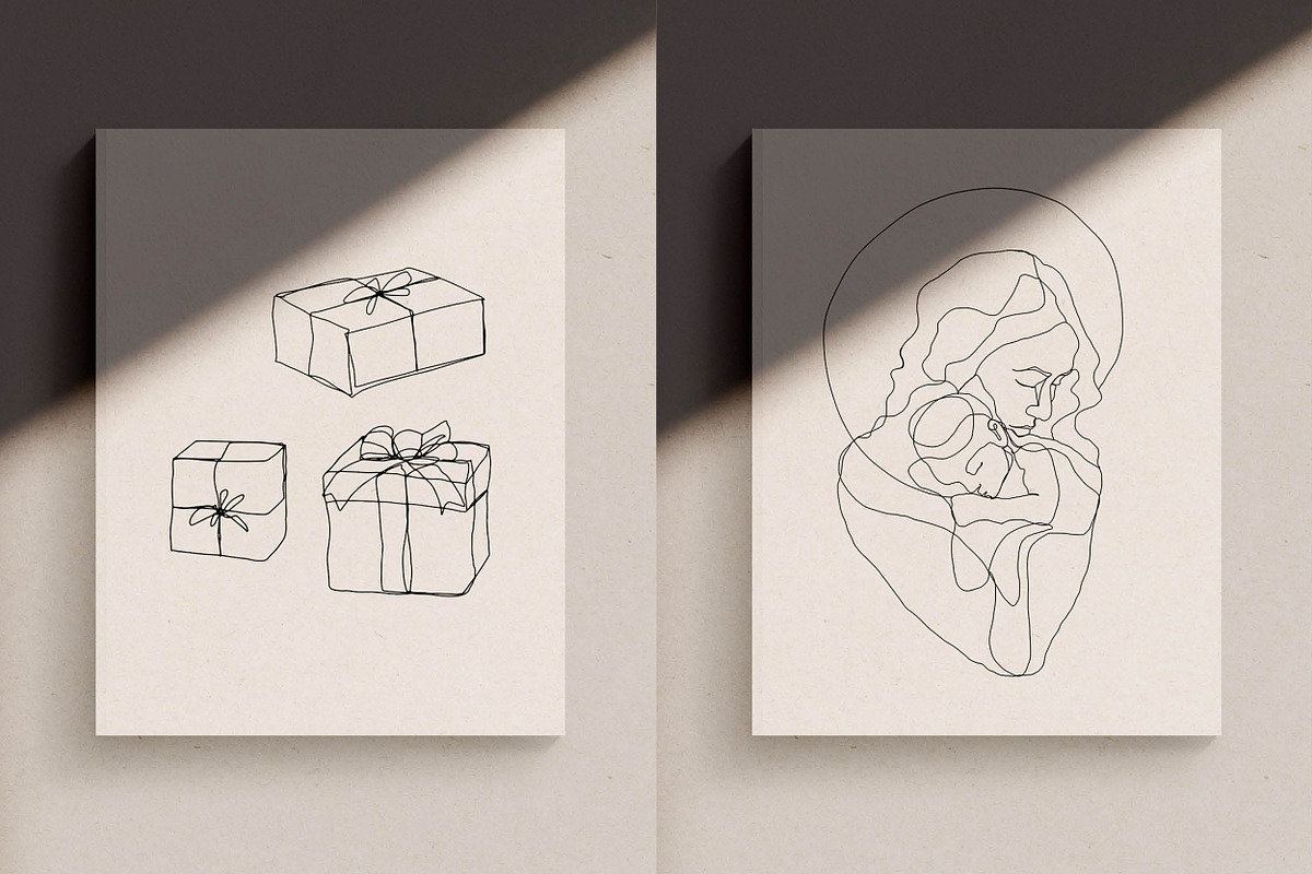 Christmas Bundle- Line Drawings, an Illustration by Whimsy Works (Photo 8 of 11)