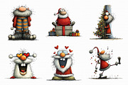 Whimsical Santa Clipart, an Illustration by Libby Wishes (Thumbnail 2 of 9)