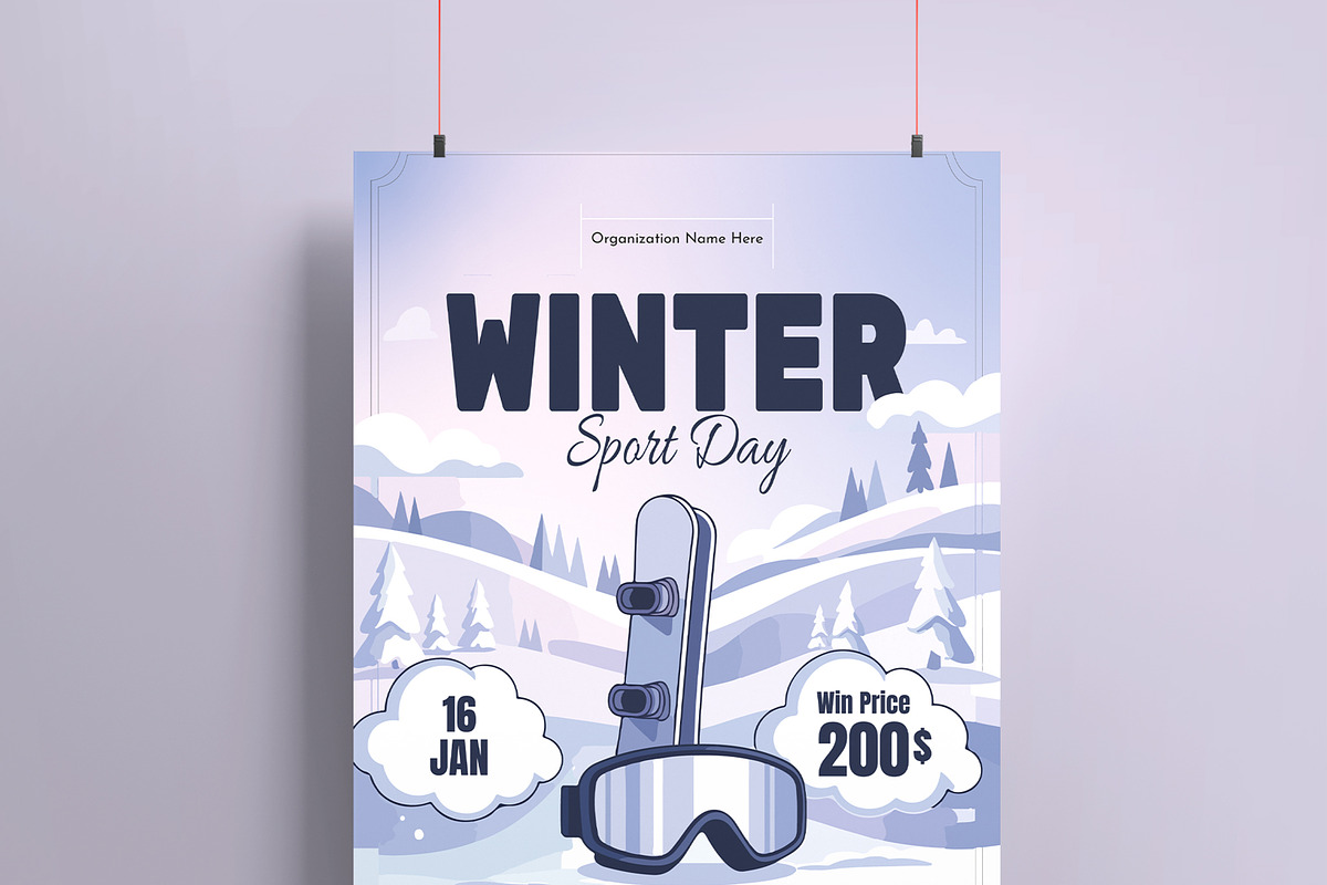 Winter Season Sport Poster Template, a Flyer Template by MightyDesign (Photo 2 of 8)