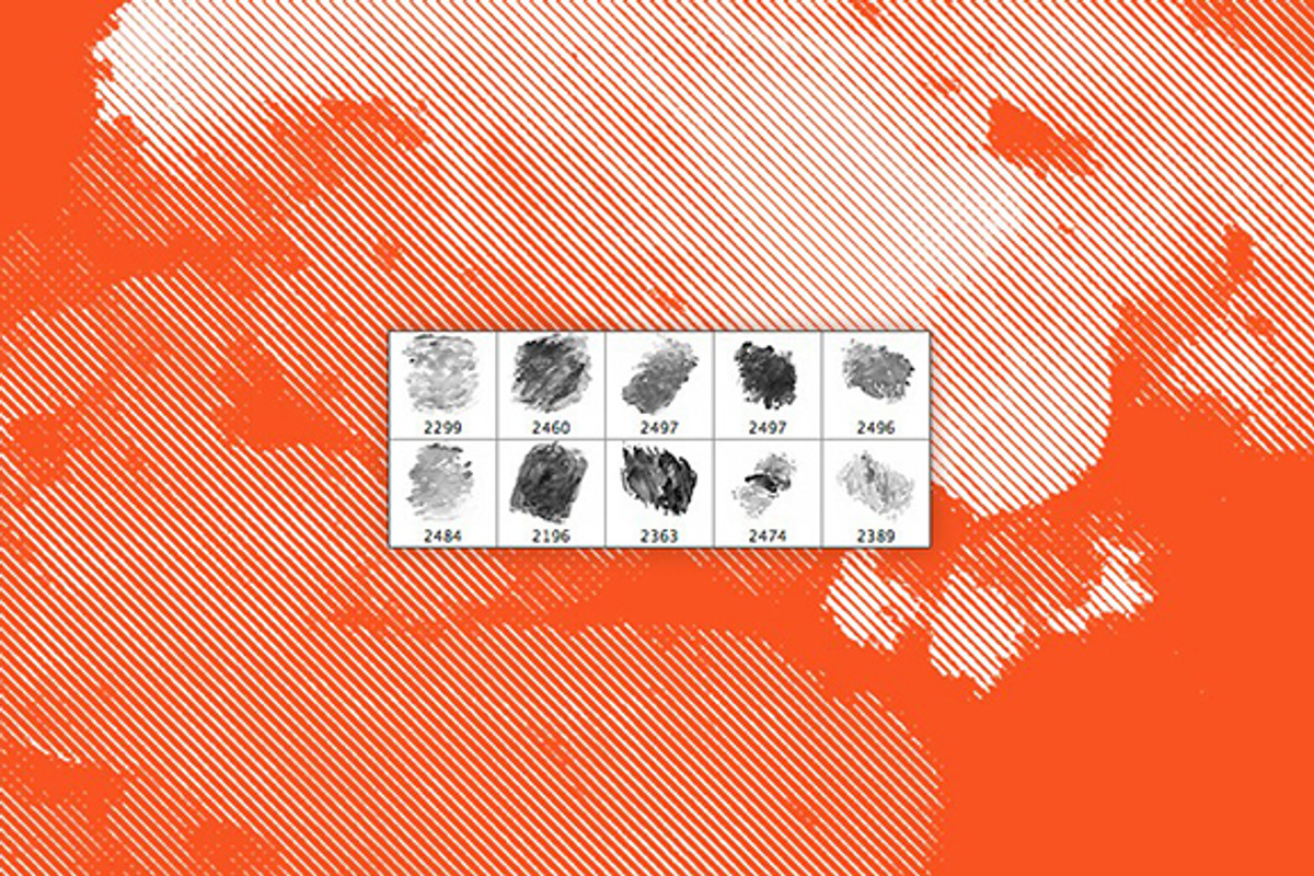Halftone Watercolor Brushes preview 2