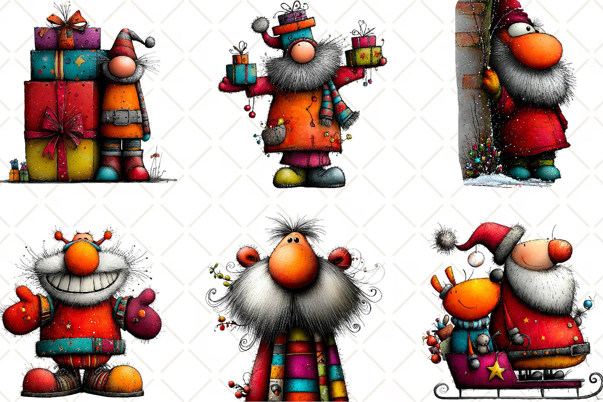 Quirky Santa Clipart, an Illustration by Black Bird Studio (Photo 5 of 5)