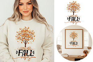 Fall Vibes PNG Design