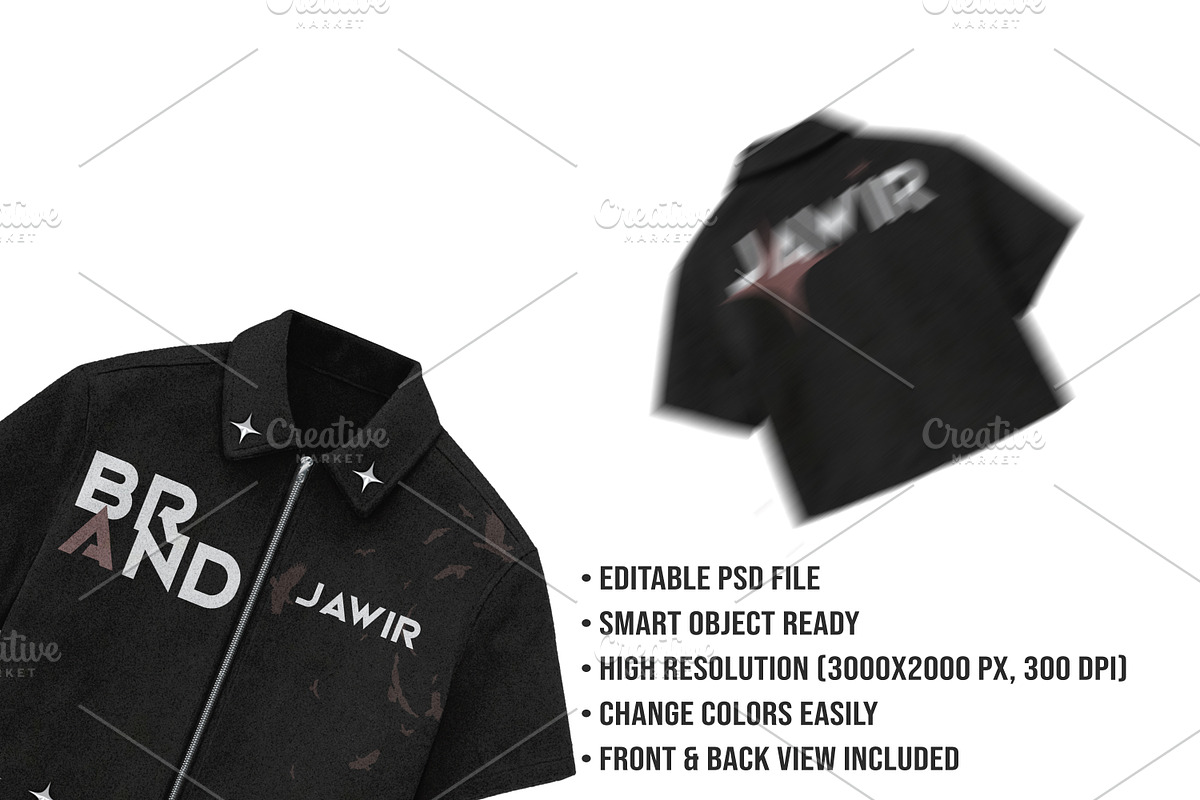 Premium Cropped Jacket Mockup PSD, a Hoody Mockup by std.badboy (Photo 4 of 4)