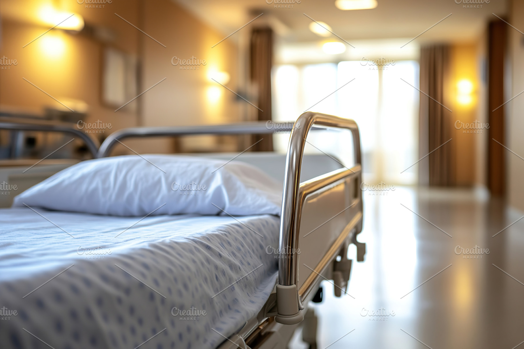 Hospital bed in the ward, a Photo by AlyaAnd