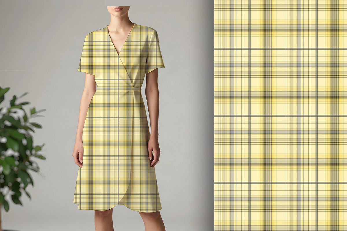 Butter Yellow and Grey Polka Plaid, a Pattern Graphic by Sharon Schwalbe (Photo 1 of 6)