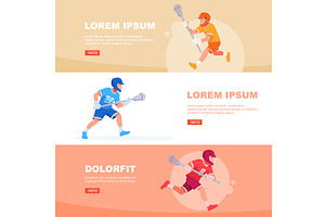 Lacrosse. horizontal banners with, a Sport Illustration by Onyx