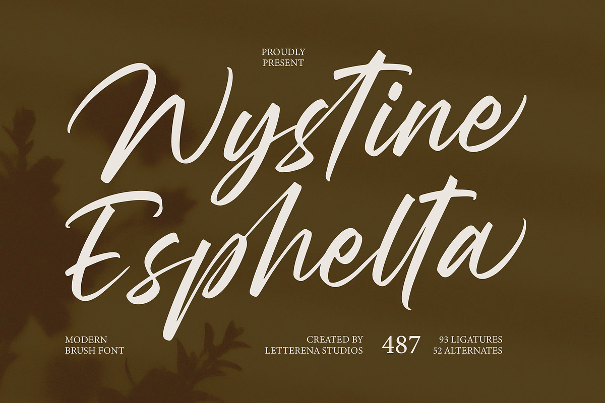Wystine Esphelta Modern Brush Font, a Script Font by Letterena Studios Script (Photo 1 of 20)