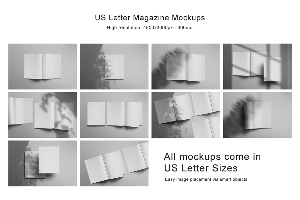 US Letter Magazine Mockups, a Books & Magazine Mockup by Tahtagraphic (Photo 6 of 11)