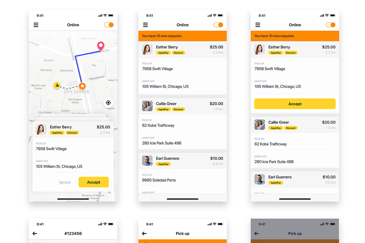 Driver Booking UI Kit for Taxi, an App Template by hoangpts