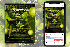 Pickleball Championship Sport Flyer, a Flyer Template by regalDRAW