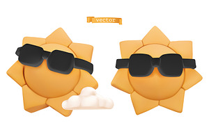 Sun, Vector Icon, Summer Time